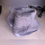 Dearfoams Bootie Slippers Faux Fur adult Unisex,  pair of gray faux fur bootie slipper Photo 5