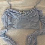 Off shoulder sheer sleeve top Blue Size 10 Photo 0