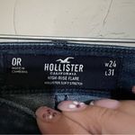 Hollister  High Rise Flare Raw Hem Denim Jeans Photo 5
