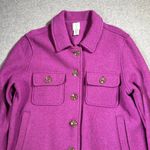 Joie  Medium Jacket Button Boiled Wool Purple Pockets Shacket Womens Long Sleeve Photo 7