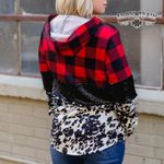 Crazy Train  Whoa Buffalo sparkle cow print hoodie size small Photo 1