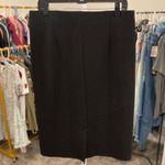 Tacera Vintage Textured Black Pencil Skirt With Kick Pleat Photo 2