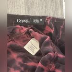 Gypsy 05  Blouse Women’s Burgundy Kam Silky Tie Dye Ruffle Lace Up XSmall Photo 5