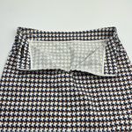 J. McLaughlin  Geometric Houndstooth Pencil Skirt Womens Size 2 White Blue Brown‎ Photo 6