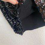 NWT one shoulder black shimmer sequin mini dress lined, size S / M Silver Size M Photo 4