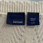 Basic Editions Cream Cardigan Sweater Lightweight Knit Size L Photo 1