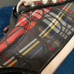 Coach Women's Plaid Sneakers Size 7.5 Black Red Photo 5