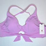 Shade & Shore Light Purple Tie Front Bralette Bikini Top Size 34C New! Photo 0