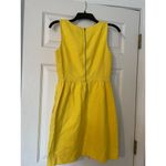 J.Crew  bright lemon yellow tank shift dress linen-texture cotton pockets lined 4 Photo 2