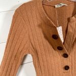 Free People NEW We the Free Oliver Boucle Ribbed Long sleeve Henley in Clay, XS, MSRP $58 Photo 5
