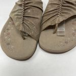 Taos Gift 2 Ruched Leather Comfort Shoes Sandals Metallic Tan Taupe women 10 New Photo 4