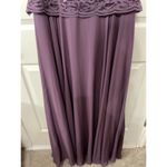 NWT JJ's House Lace Bodice Peplum Waist Plum Formal Floor Length Gown, sz 12 Purple Photo 2
