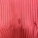 Free People Movement Pink Rose Ribbed Henley Short Sleeve Boho Athletic Top L Photo 7