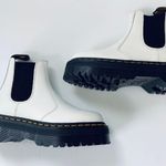 Dr. Martens 2976 Quad Platform Leather Chelsea Ankle Boots in White Photo 4