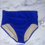 Kona Sol Blue High-Waisted Bikini Bottom Large NEW Photo 0