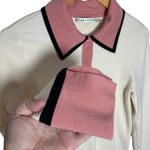 Alice + Olivia Women’s Cream and Pink Colorblocked Wool Blend Knit Top Photo 5