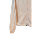 Refuge  Hoodie Jacket Womens M Pink Velour Velvet Full Zip Rinestone LOVE NEW Photo 3