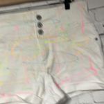 No Boundaries Vintage Look 80’s High Waisted White Shorts Neon Graffiti Jr Size 11 Photo 5