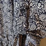 Loft  Romper Blue White Paisley Print Drawstring Waist Size 16 Career Casual‎ Photo 7