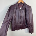 Florence Tanners Leather Jacket 11/12 Women Maroon Biker Zip Up Optional Lining Red Size undefined Photo 2
