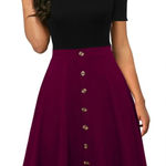 Short Sleeve Colorblock Sundress Knee Photo 0