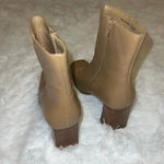 Amanda Smith Brown Leather  Booties with Wooden Block Heel size 9 1/2 Photo 3