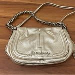 B Makowsky B. MAKOWSKY Metallic Gold Leather Small Chain Crossbody Bag EUC Photo 3