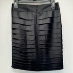 White House | Black Market  WHBM Black Layered Satin Pencil Skirt Size 00 Photo 1