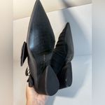 ZARA NEW  Black Nylon Pointed Sock Booties Rhinestone Buckle Sz 36 Photo 3