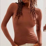 Free People NWOT  M/L Low Back Seamless Layering Top Brown NEW Intimately New Photo 0