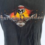 Vintage Y2K Pirates of the Carribean Harley Davidson Bahamas Rhinestone Tank XL Black Photo 4
