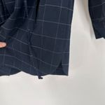Banana Republic  Womens Windowpane Drawstring Shirt Jacket Navy Blue White Medium Photo 8