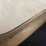 Salvatore Ferragamo  Black Leather Patent Cap Toe Low Wedge Size 6.5aa B-24 Photo 8