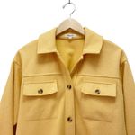 Madewell  Brushed Herringbone Knit Shirt Jacket Warm Yellow Shacket Size Small Photo 5