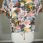 Lily Star Cropped Tropical Button Down  Photo 2