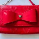 Betsey Johnson  Vibrant Red Heart Crossbody Clutch with Bow Photo 2
