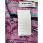 New Ugo Reali MIxed Print Short Sleeve Top Womens Sm? Pink Shiny Paisley France Photo 4