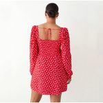 & Other Stories & Other Stories Floral Bow Detail Long Sleeve Mini Dress Size 0 Red White Girly Photo 2