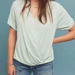 Anthropologie Saturday Sunday Womens Short Sleeve Top Sage Green Sz XS Soft Photo 0