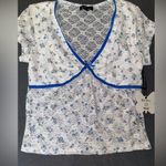 Self Esteem Coquette V-neck Lacy Floral Top Photo 0