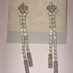 Elegant Vintage Silver Tone CZ Rhinestone Formal Fashion Earrings Photo 0