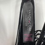 NWOT YANDY COLLECTION Black Fringe Mini Dress Size L Swim Coverup Lingerie Photo 7