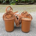 Valentino Garavani Valentino Rockstud Gladiator tan leather lace-up block heel sandal size IT36 US6 Photo 5