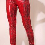 Pretty Little Thing Red Snake Skin Pants - Perfect For Festival / Rave / Halloween Costume Photo 0