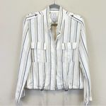 Rails ‎ Rowen Coco Striped Linen Blend Utility Short Jacket Size Small Photo 2