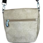 Travelon  Small Crossbody Bag Tan Mock Suede Pouch Purse Travel Green Compact Photo 0