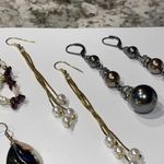 Lot Of 4 Costume Earrings Long Dangle Drop Photo 7