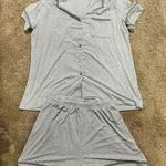 Ekouaer Extra Soft Striped Gray Women's Pajama Set Size M NWOT Photo 0