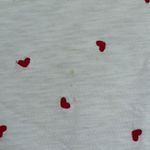 White baby tee Shirt with Red Hearts Photo 4