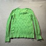 Banana Republic  x Flipucci Lime Green Cable Knit Crewneck Sweater Merino Wool XS Photo 4